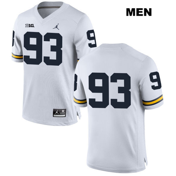 Men's NCAA Michigan Wolverines Lawrence Marshall #93 No Name White Jordan Brand Authentic Stitched Football College Jersey SI25X14TS